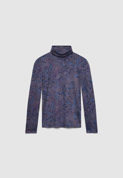 Women's Paisley Turtleneck Top