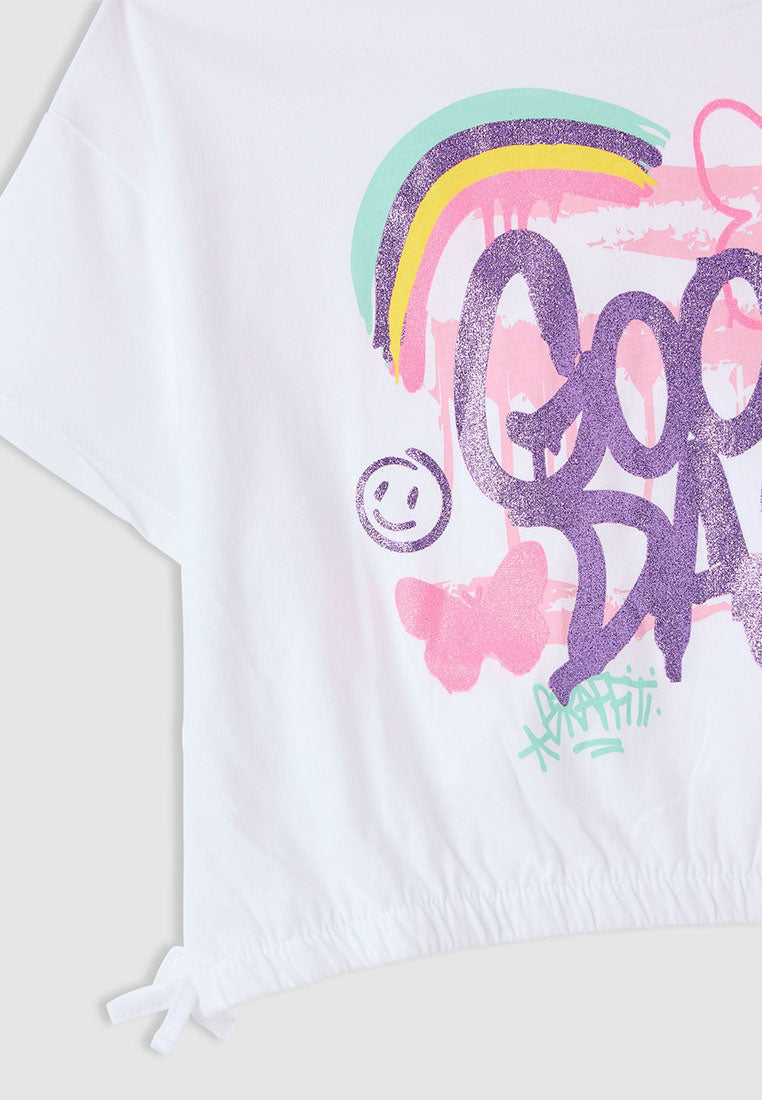 Graffiti print crop T-shirt for Girls