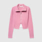 Women's Long-sleeved zip-up T-shirt with collar