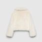 Women's Cropped jacket with long faux fur collar