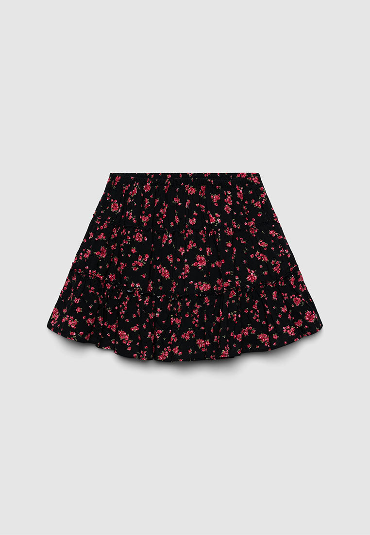 Women's Romantic Floral Print Skirt