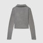 Women's Long-sleeved zip-up T-shirt with collar