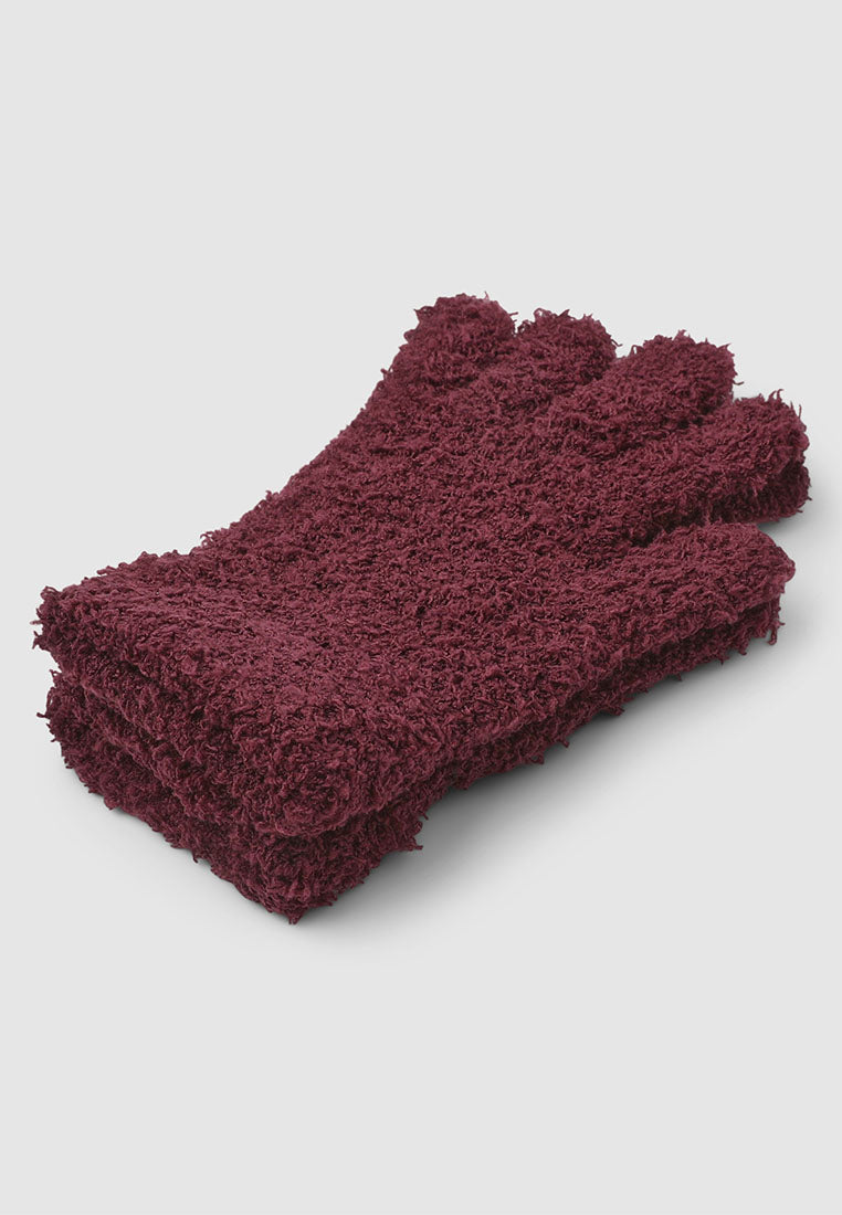 Women's Soft five-finger gloves in solid colour