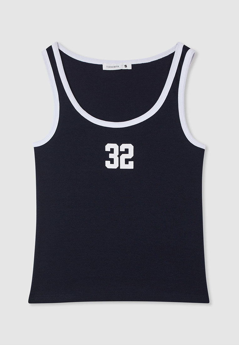 Women's Constracting Trim Tank Top