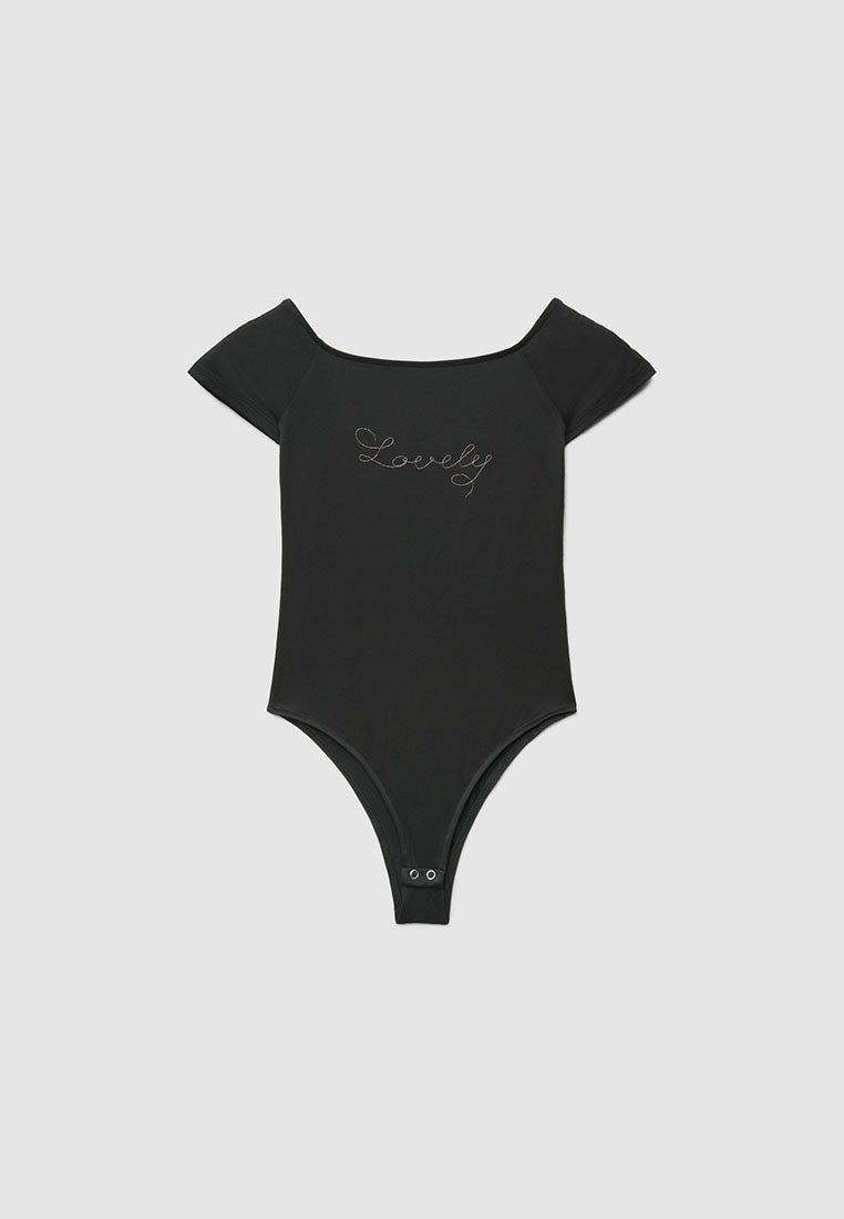 Women's 'Lovely' Rhinestone Bodysuit