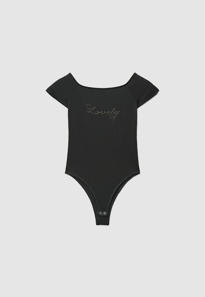 Women's 'Lovely' Rhinestone Bodysuit