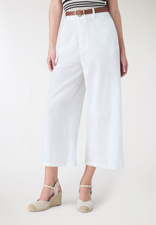 Women's Linen-look Crop Trousers