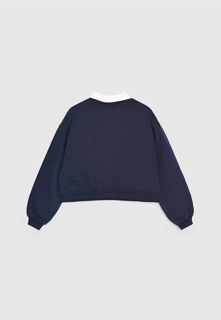 Women's Collar Cropped Sweatshirt