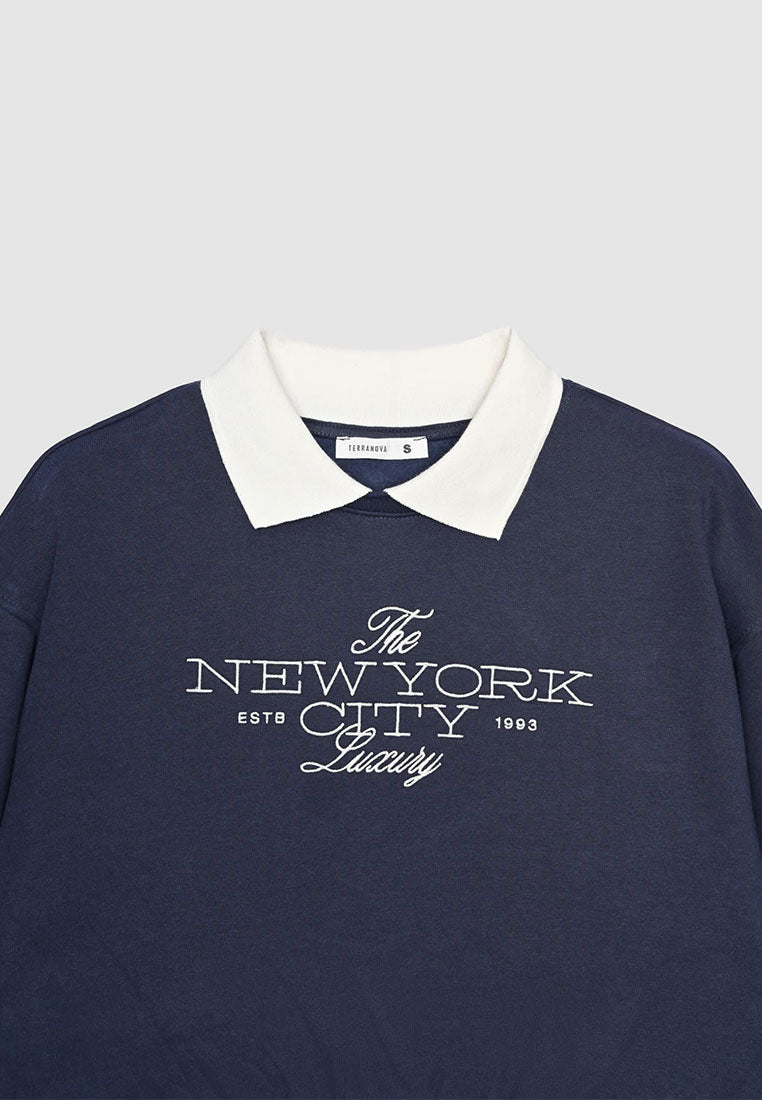 Women's Collar Cropped Sweatshirt