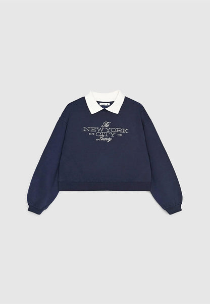 Women's Collar Cropped Sweatshirt