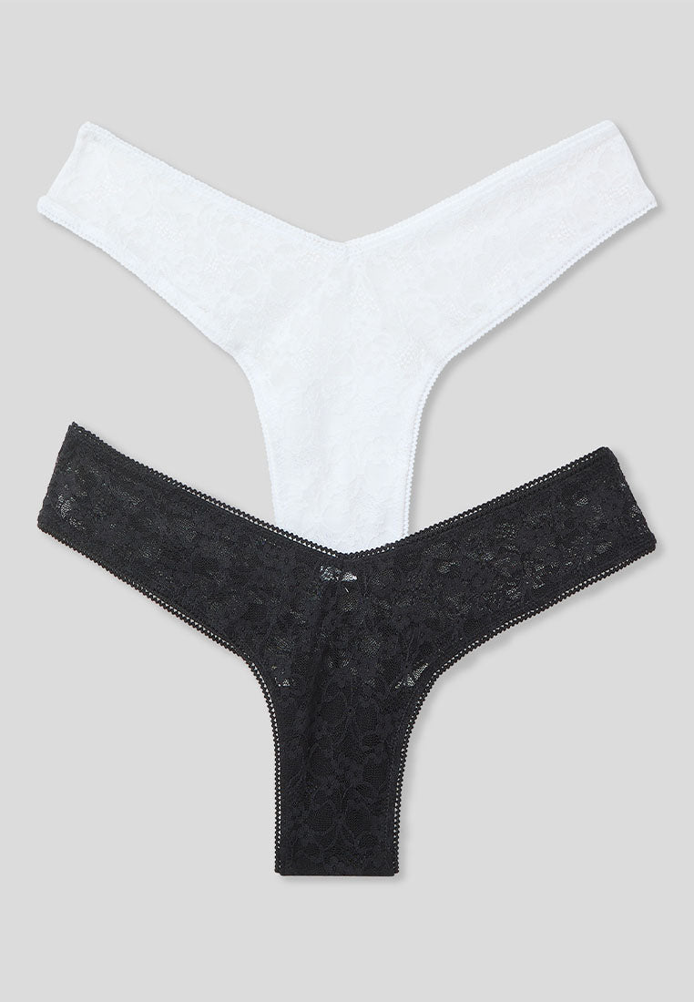 Women's Floral Lace V-Front Brazilian Briefs
