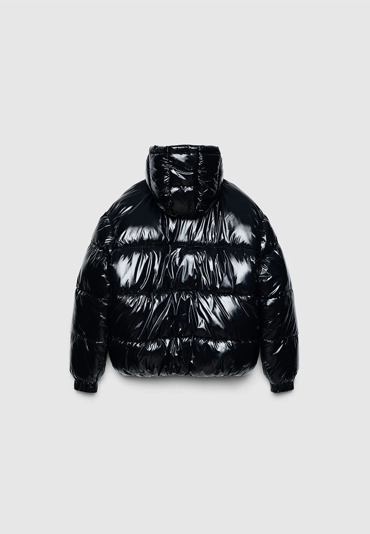 Men's Padded jacket with shiny hood