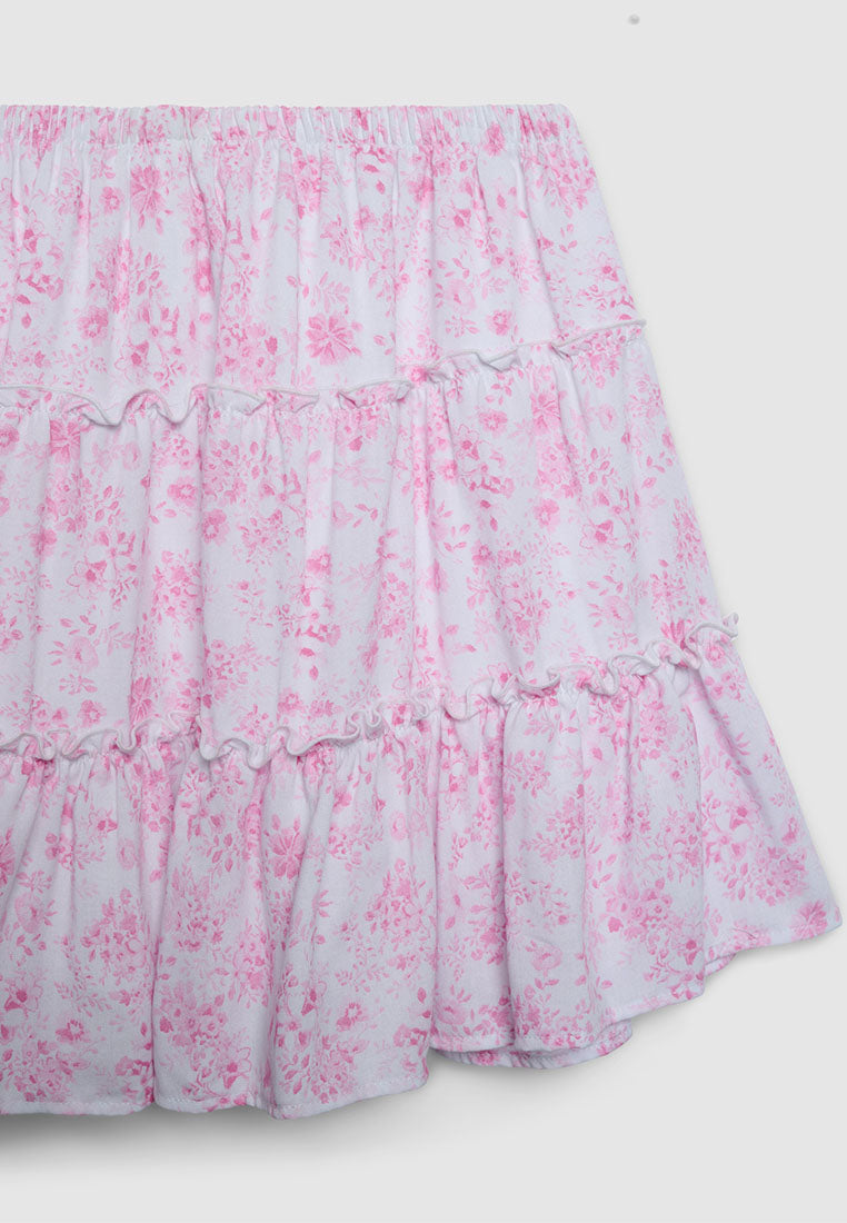Women's Romantic Floral Print Skirt