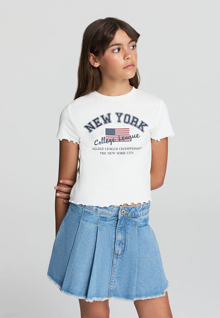 Kids Girls Short-sleeved T-shirt