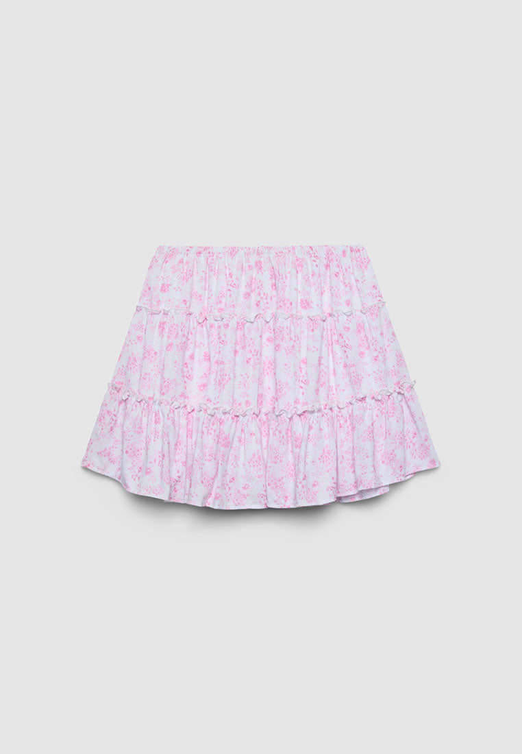 Women's Romantic Floral Print Skirt