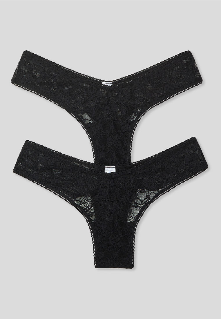 Women's Floral Lace V-Front Brazilian Briefs