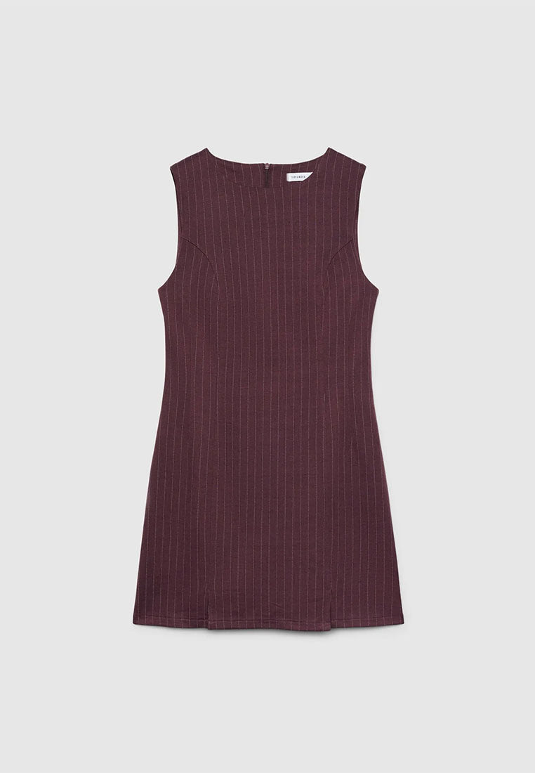 Women's Pinstripe Sleeveless Mini Dress