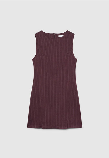 Women's Pinstripe Sleeveless Mini Dress
