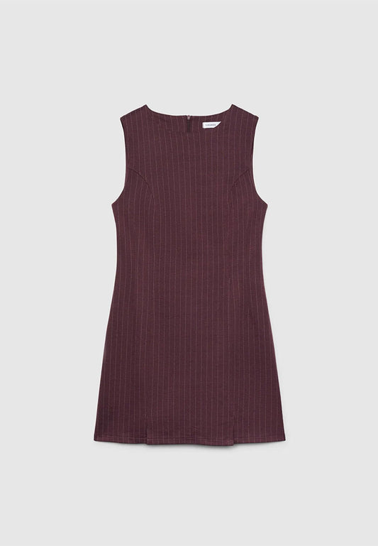 Women's Pinstripe Sleeveless Mini Dress