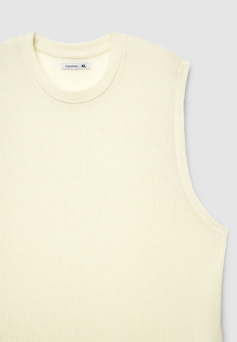 Men's Boxy Sleeveless Knit T-shirt