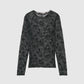 Women's Flock Floral print Long-sleeved T-shirt