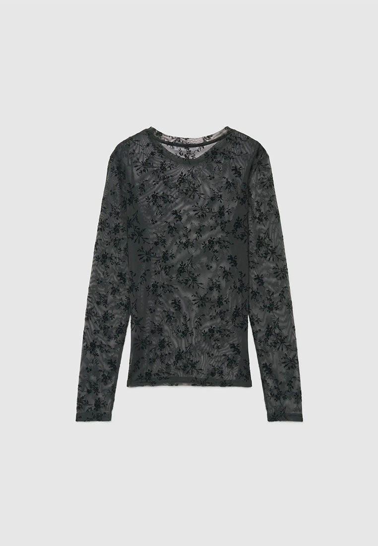 Women's Flock Floral print Long-sleeved T-shirt