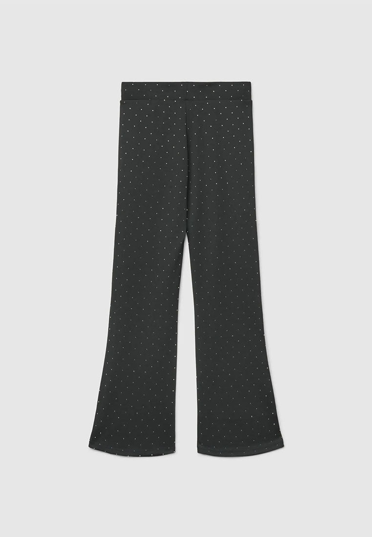 Long flared leggings with rhinestones for Girls