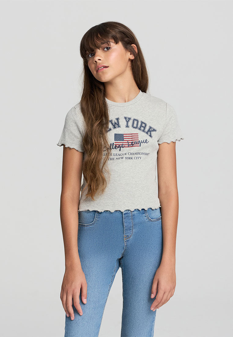 Kids Girls Short-sleeved T-shirt