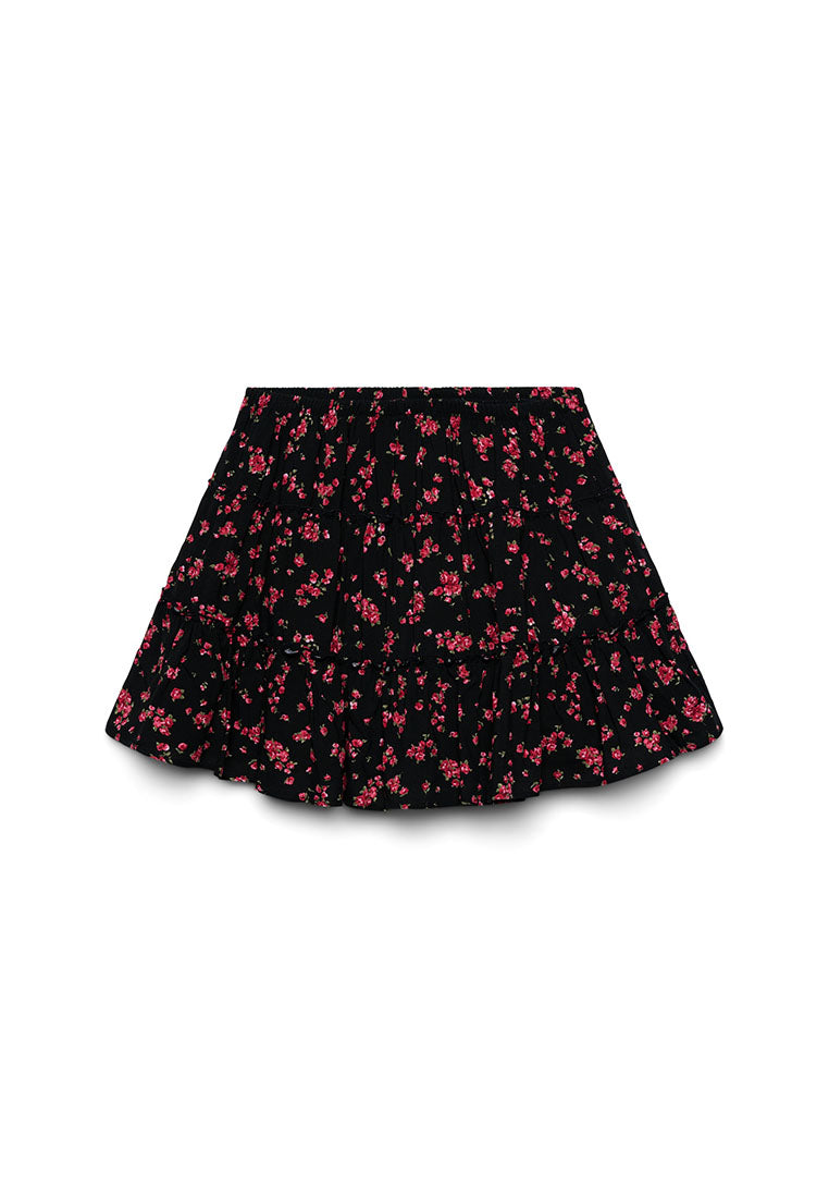 Women's Romantic Floral Print Skirt