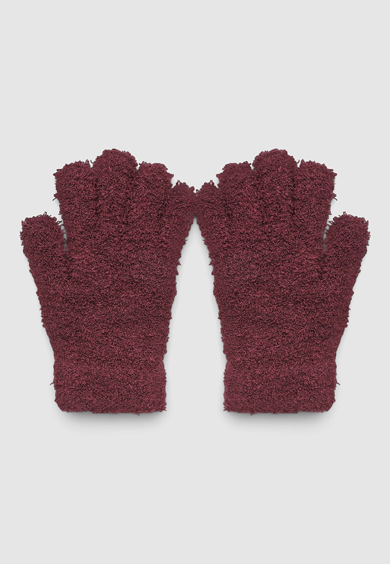 Women's Soft five-finger gloves in solid colour