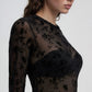 Women's Flock Floral print Long-sleeved T-shirt