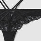 Women's Strappy Harness Floral Lace Thong