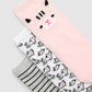 Women's Pack of 3 pairs of socks with animals and stripes