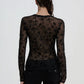 Women's Flock Floral print Long-sleeved T-shirt