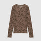 Women's Flock Floral print Long-sleeved T-shirt