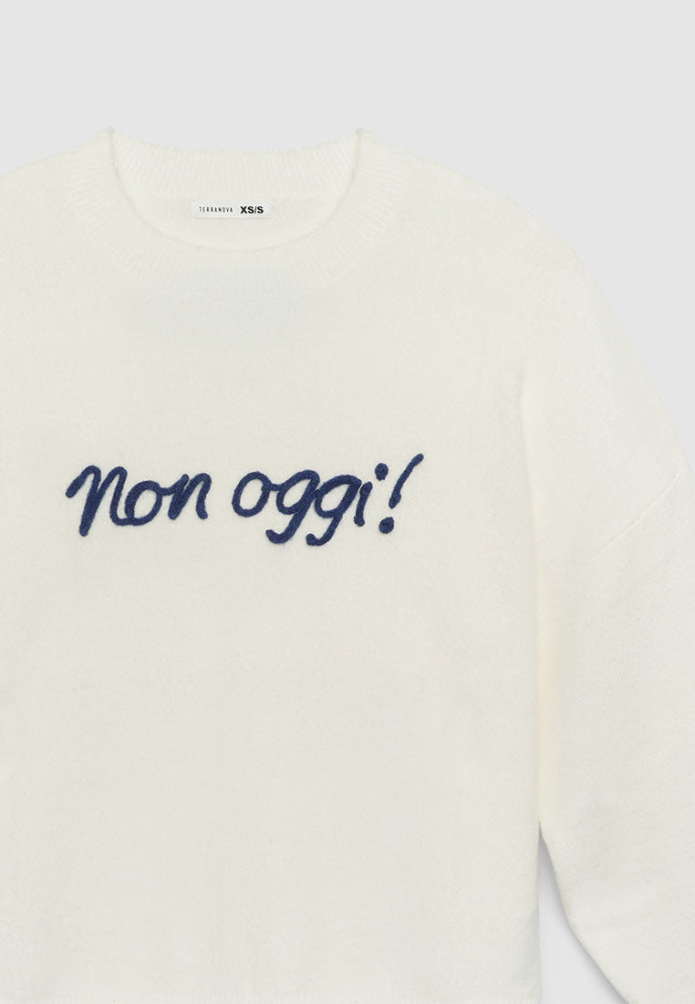 Women's Loose top with embroidered lettering