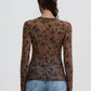 Women's Flock Floral print Long-sleeved T-shirt