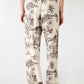 Women's Long Palm-Print Trousers