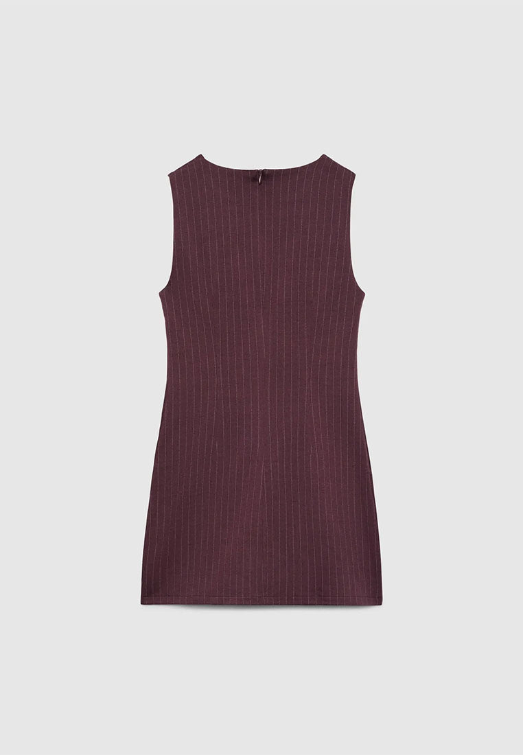 Women's Pinstripe Sleeveless Mini Dress