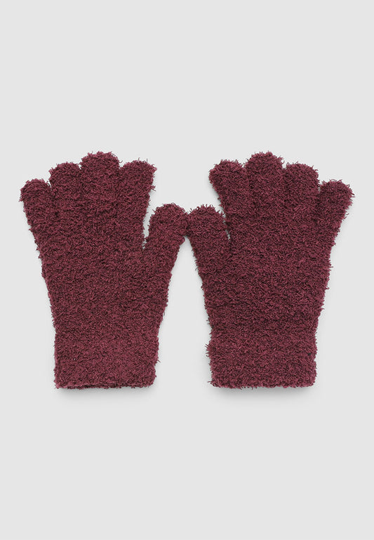 Women's Soft five-finger gloves in solid colour
