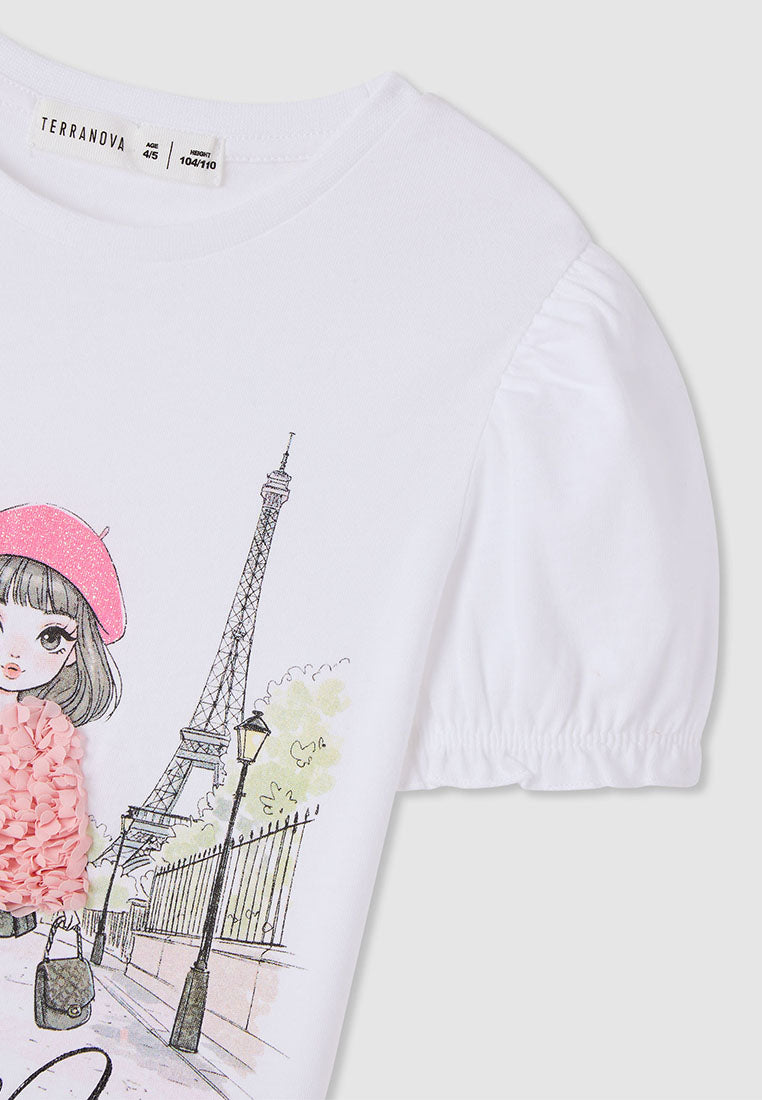 Kids Girls Short-sleeved T-shirt