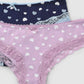 Women's Heart Print Lace-Trimmed Brazilian Slip