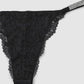 Women's Rhinestone Strap Floral Lace Thong