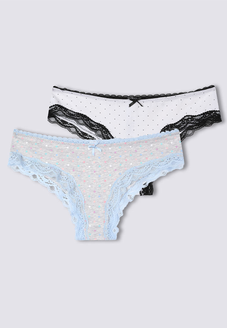 Women's Polka Dot Lace-Trimmed Briefs