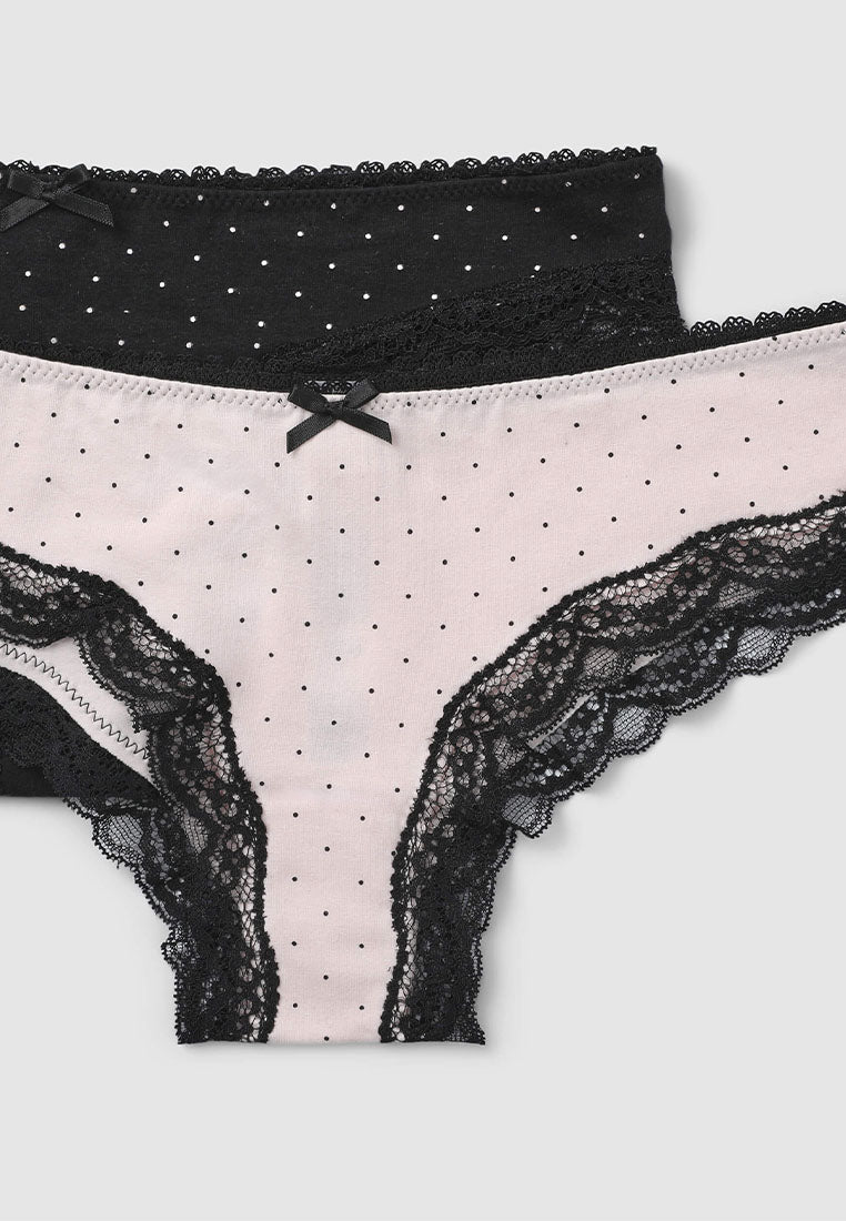 Women's Polka Dot Lace-Trimmed Briefs