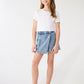 Wrap Style Mini Denim Skirt for Girls