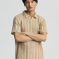 Men's Striped Crochet Polo T-Shirt
