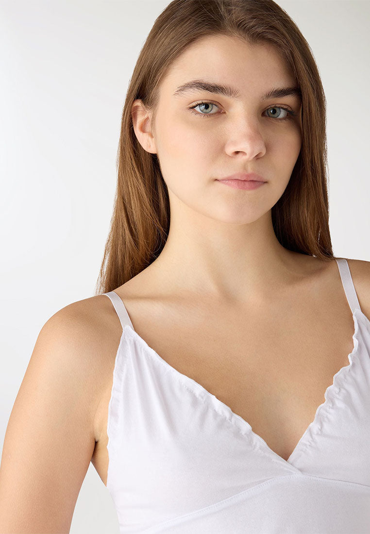 Women's V-neck Top with Ruffles