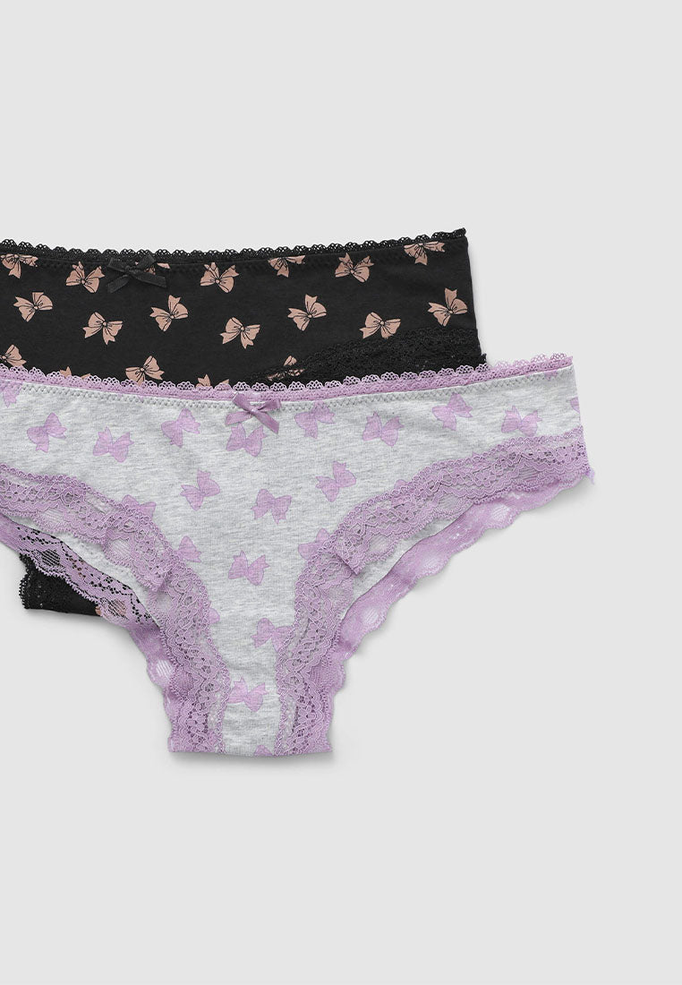 Women's Bow Print Lace-Trimmed Slip