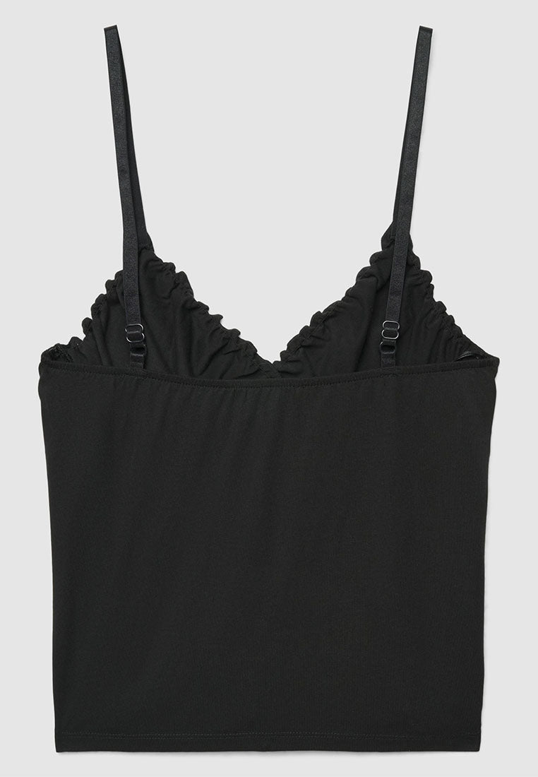 Women's V-neck Top with Ruffles